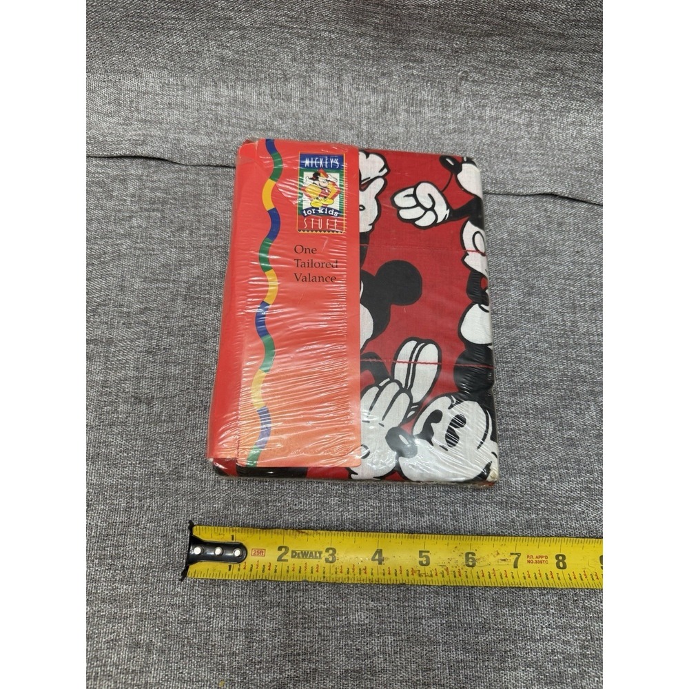 NWT Vintage Mickey Mouse Valance Red Kids Room Disney World Disneyland Home Deco
